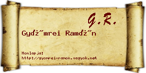 Gyömrei Ramón névjegykártya